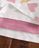 Pack of 3 Baby Girl Full Sleeves Heart & Letter Print T-Shirt Set