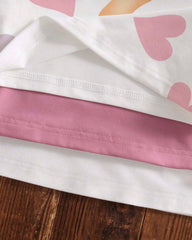 Pack of 3 Baby Girl Full Sleeves Heart & Letter Print T-Shirt Set