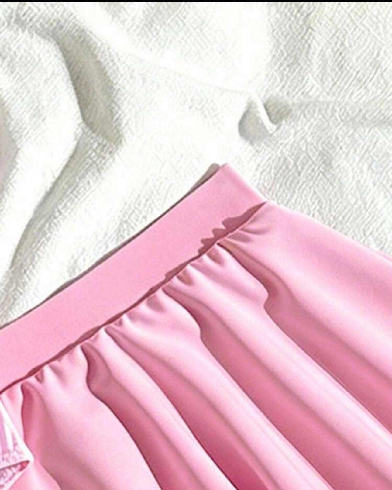 Girls Bow Print One-Piece Swimsuit with Pink Skirt