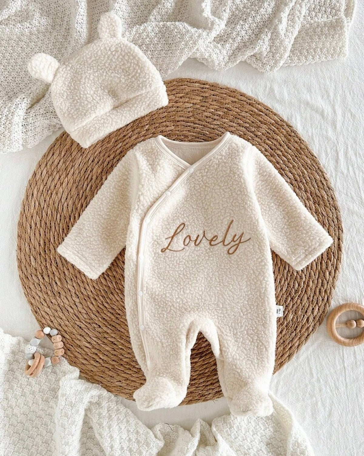Newborn Baby Soft Fleece Winter Romper Set