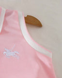 Girls Light Pink Tennis Outfit Set – Sleeveless Polo Shirt & Pleated Skirt