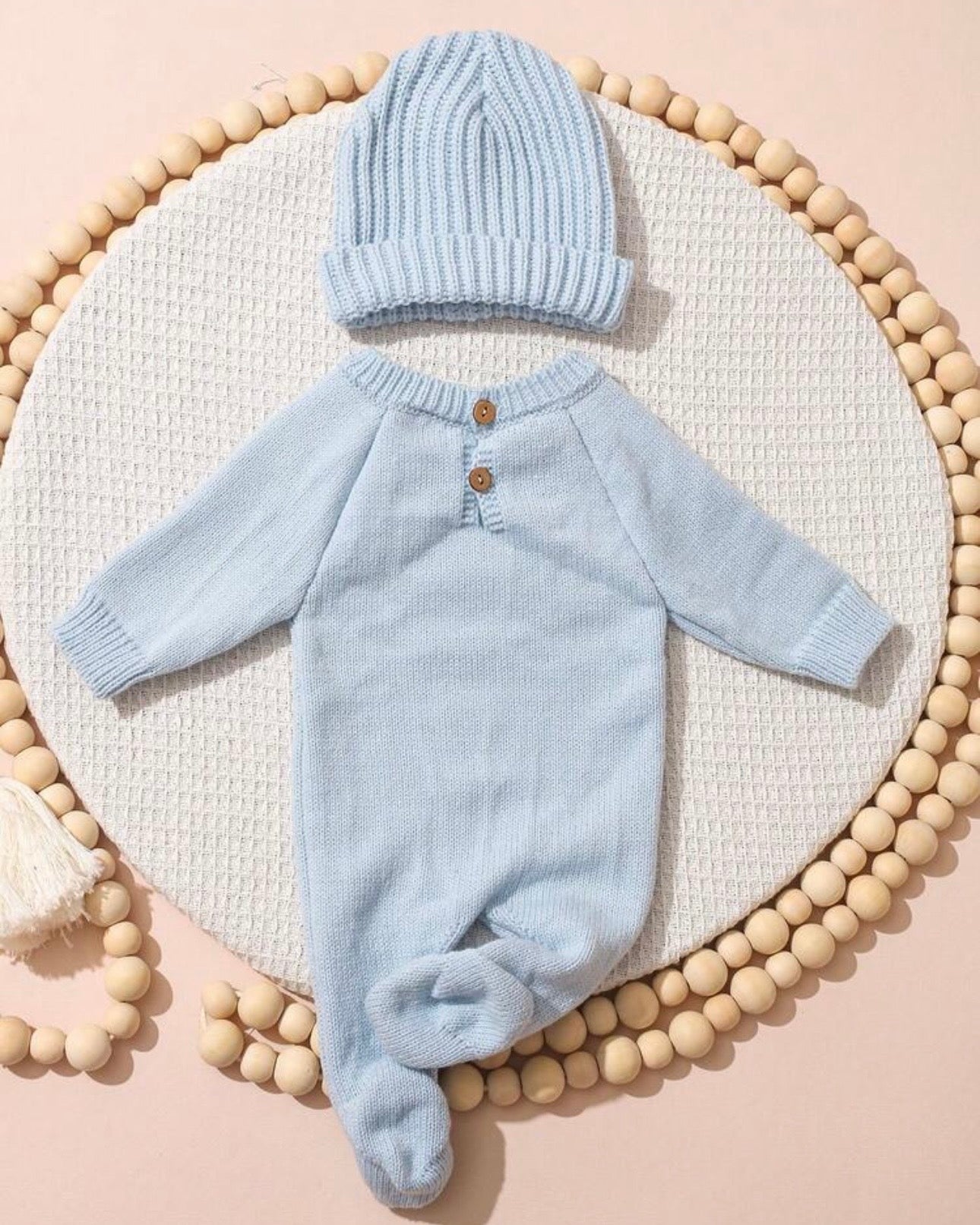 2Pcs Set Hello I'm Here Embroidery Newborn Photography Outfits (4 Colours)