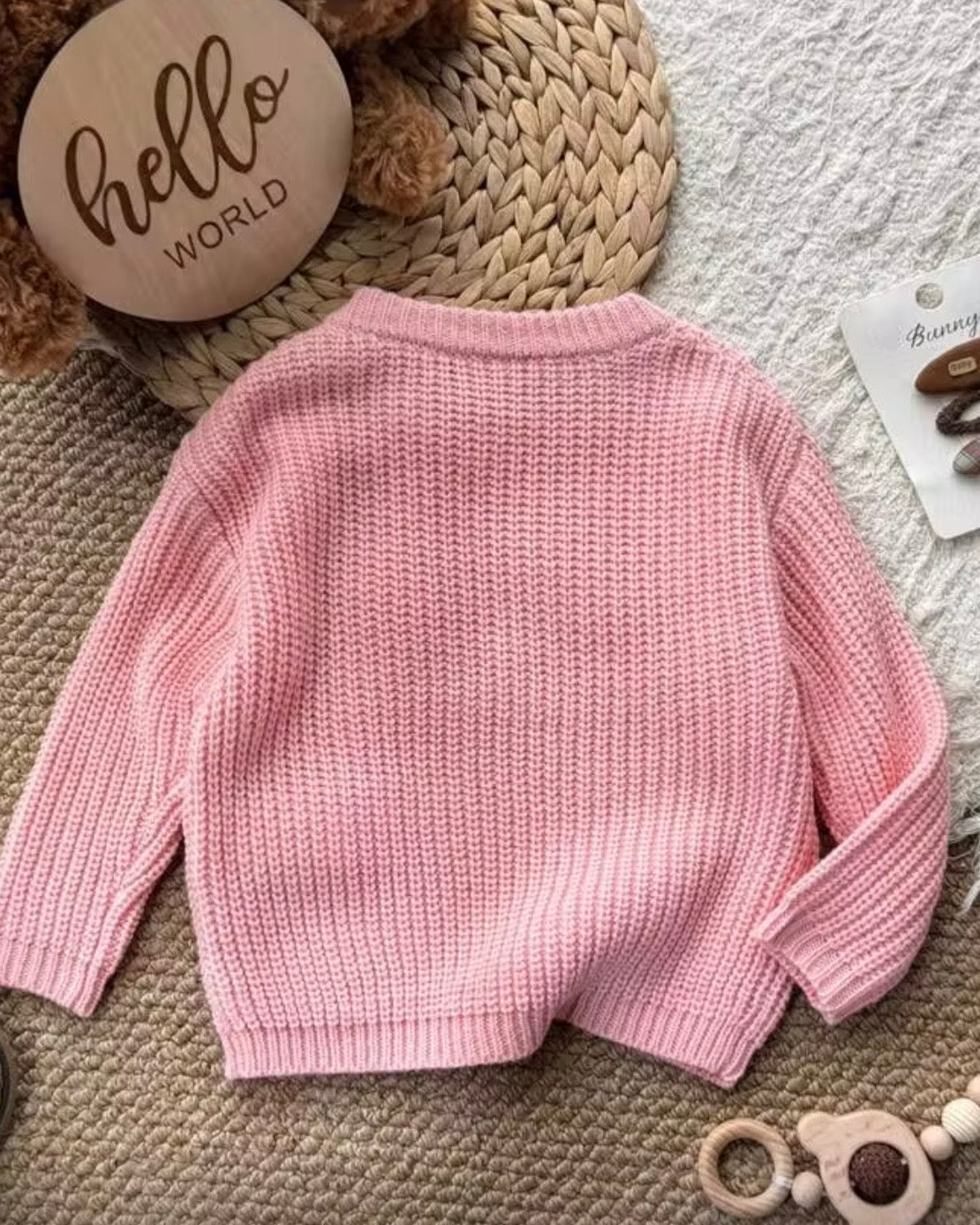 Girls Knit Pink Winter Sweater