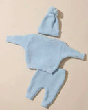 3Pcs Set Blue Autumn Baby Arrival Announcement Outfit