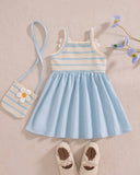 Sky Blue & White Floral Cami Dress with Matching Crossbody Bag