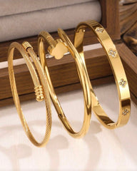 Set of 3 Premium Zirconia Bangle Bracelets