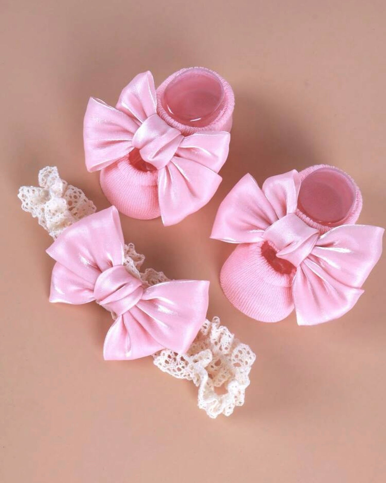 3pcs/Set Newborn Korean Style Baby Socks & Headbands Set
