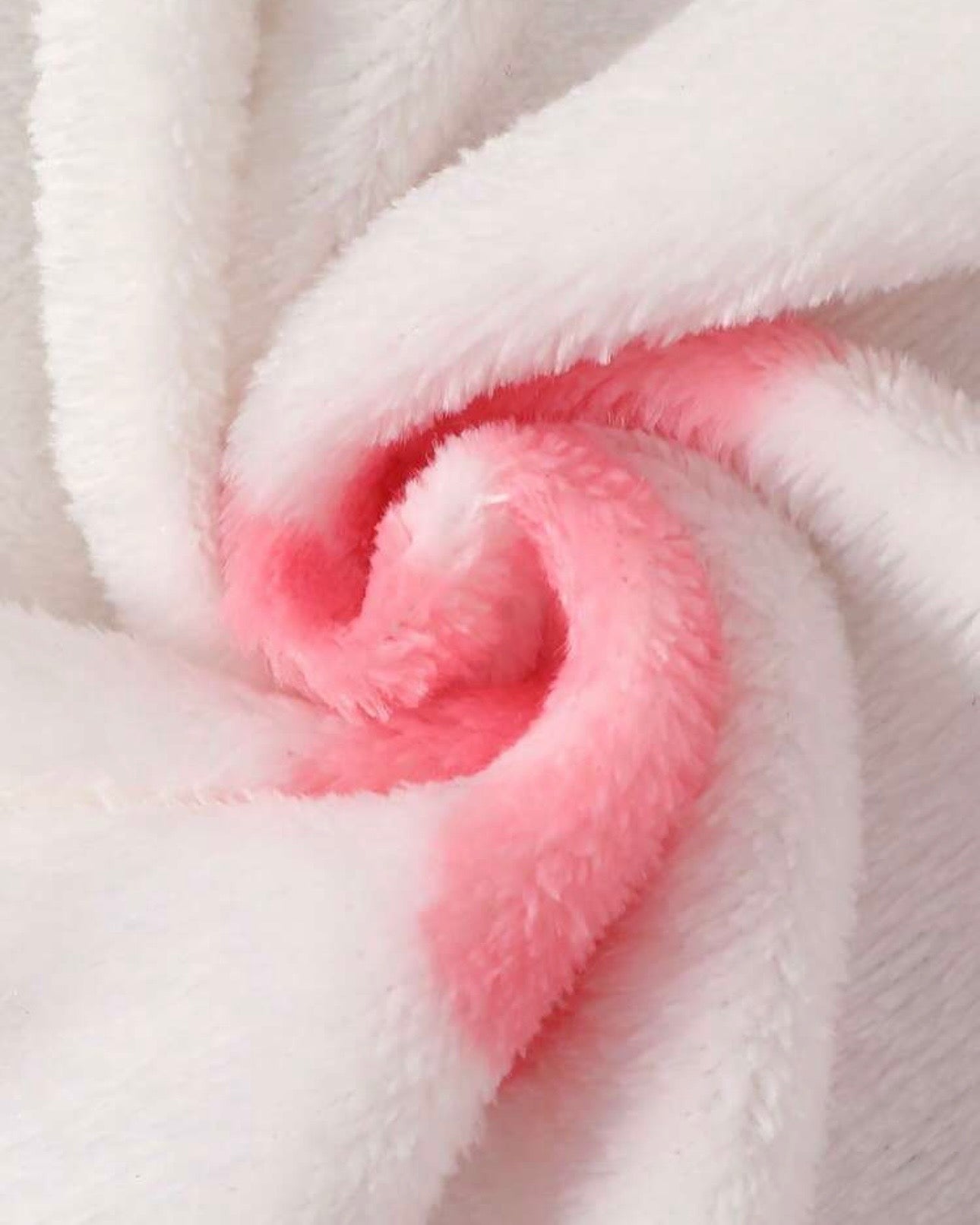 Newborn Baby Girls’ Pink Bow Print Hooded Flannel Jumpsuit