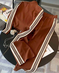 Fitted Stand Collar Cardigan + Casual Slant Pocket Pants