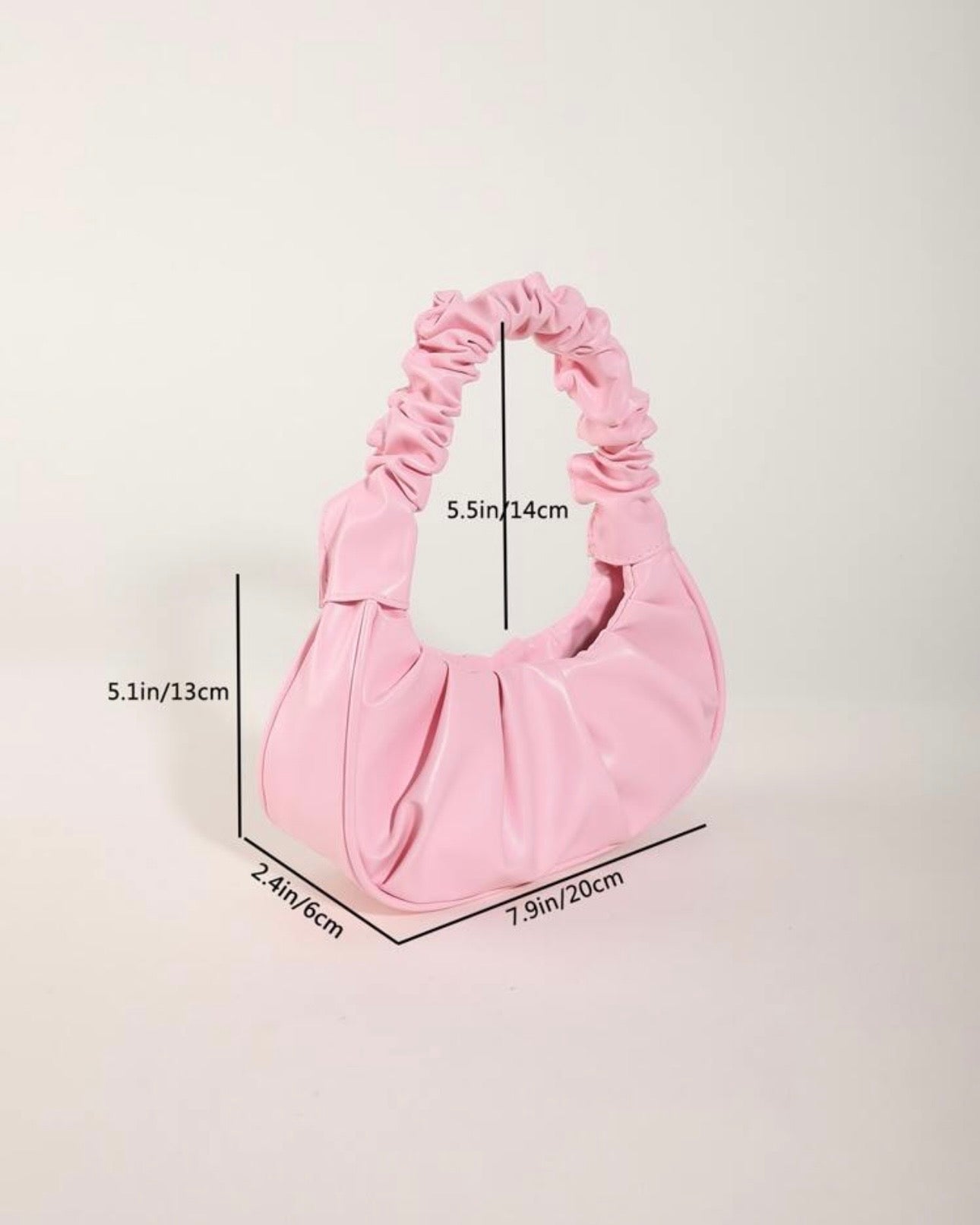 Pink Cloud Handbag for Women – Pleated Shoulder Bag