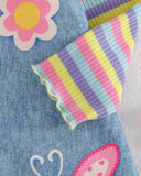 Baby Girl 2pc Striped Top & Floral Suspender Dress Set