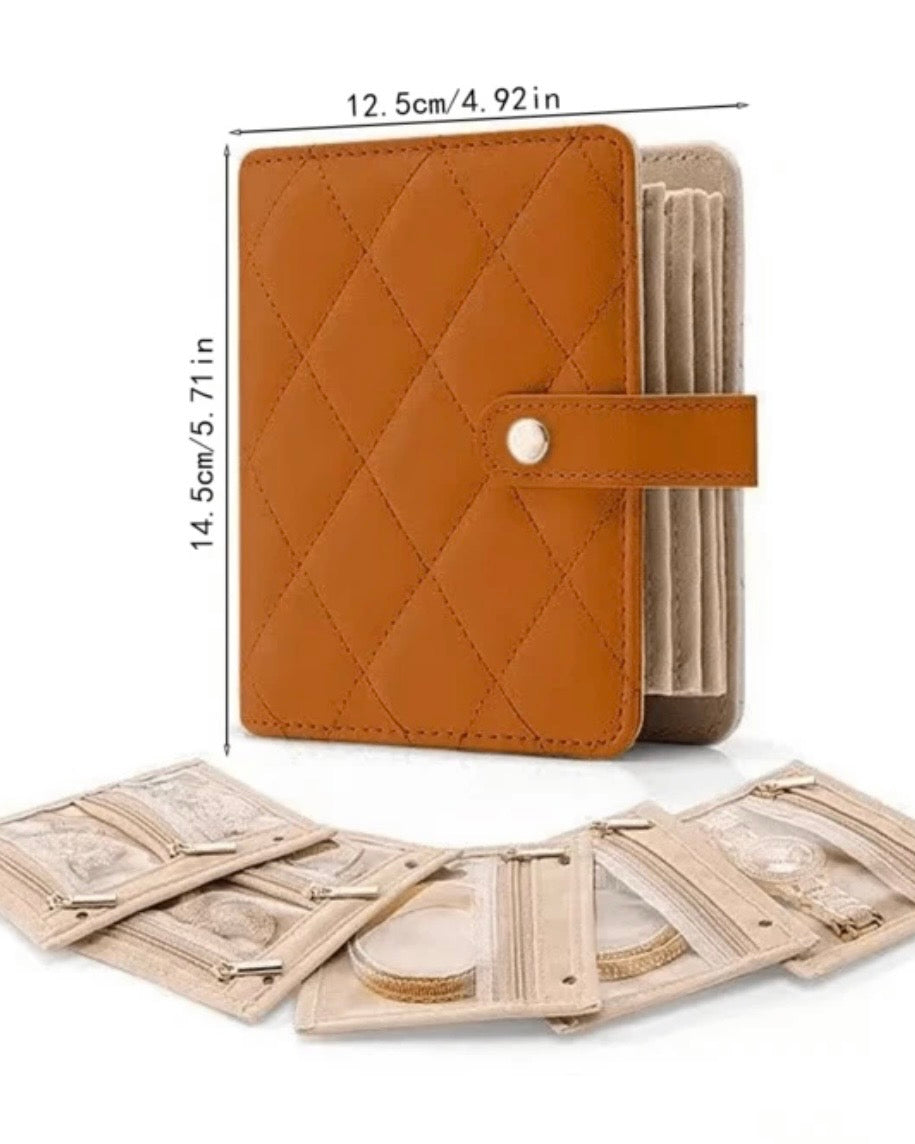 Travel PU Leather Jewelry Storage Book (4 Colours)