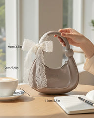Lace Mini Moon Bag – Elegant Crossbody Purse