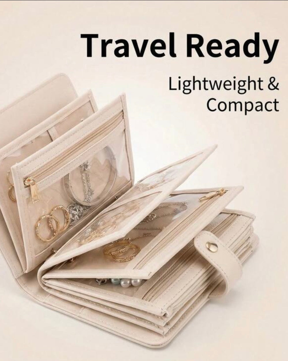 Travel PU Leather Jewelry Storage Book (4 Colours)