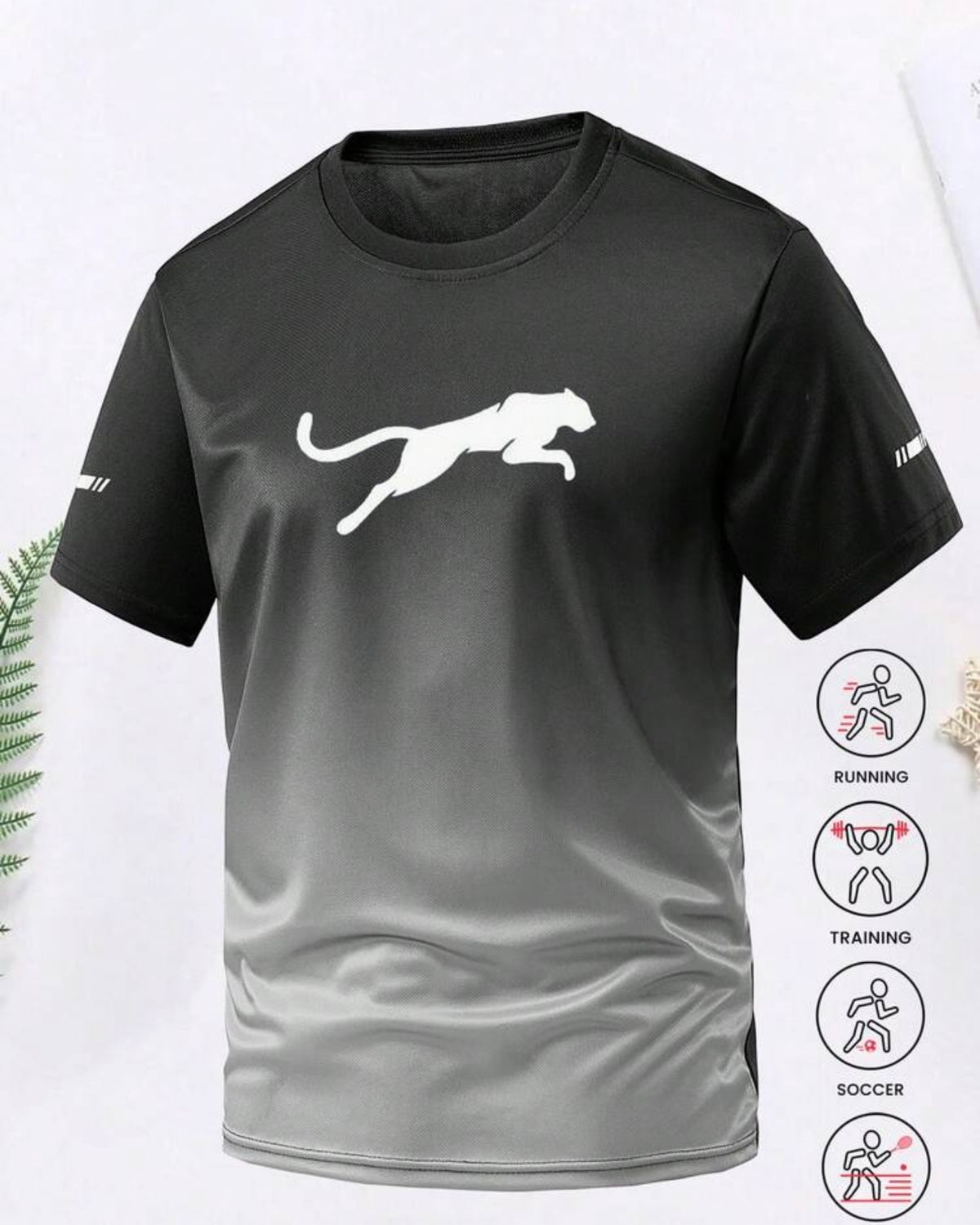1pc Men's Quick-Dry Gradient 3D Print Short Sleeve T-Shirt