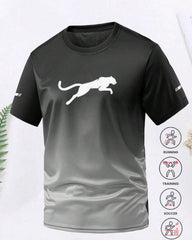 1pc Men's Quick-Dry Gradient 3D Print Short Sleeve T-Shirt
