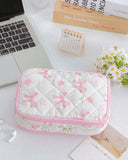 Multicolor Floral Quilted Vanity Organizer Bag