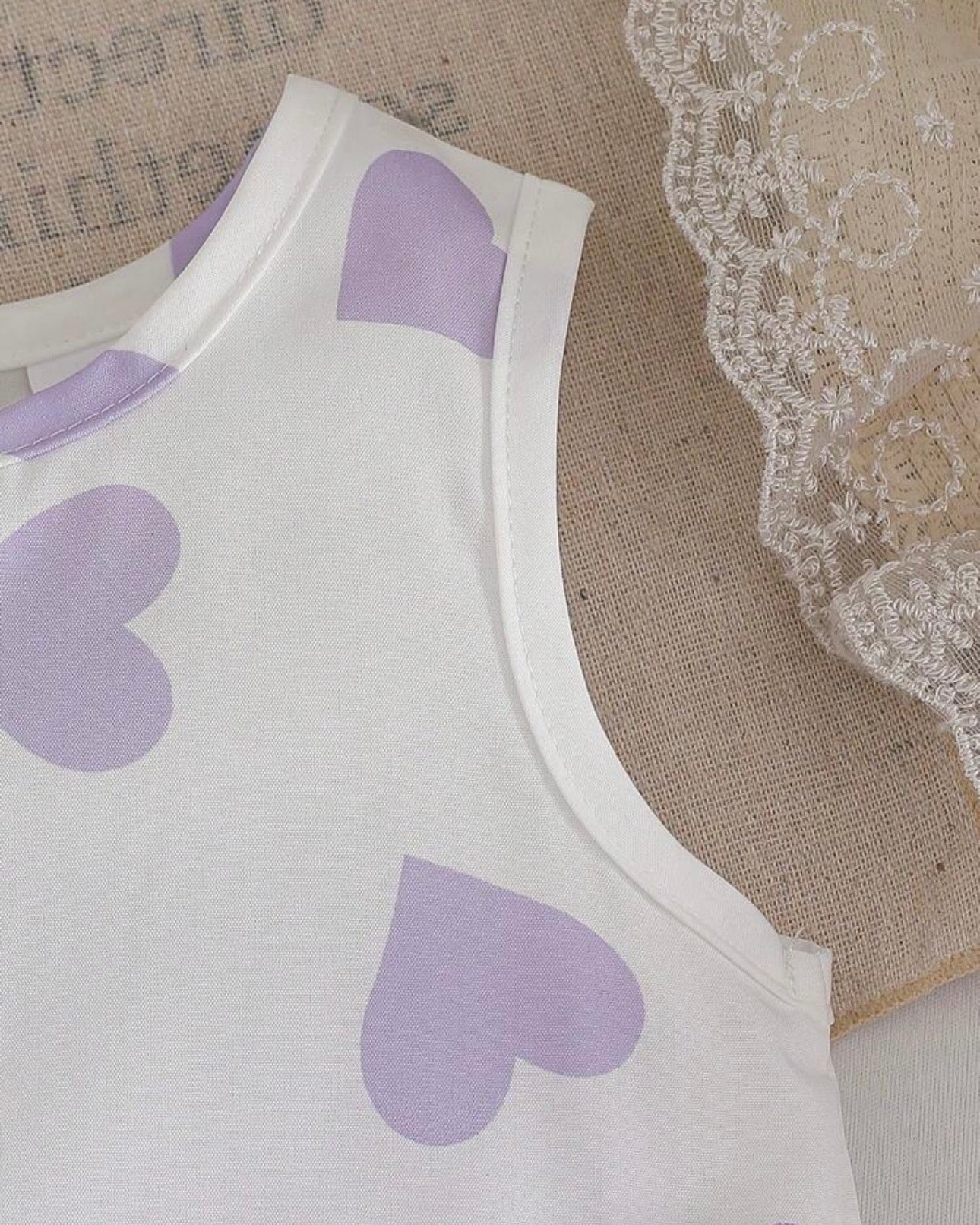 Baby Girl Purple Heart Outfit Set