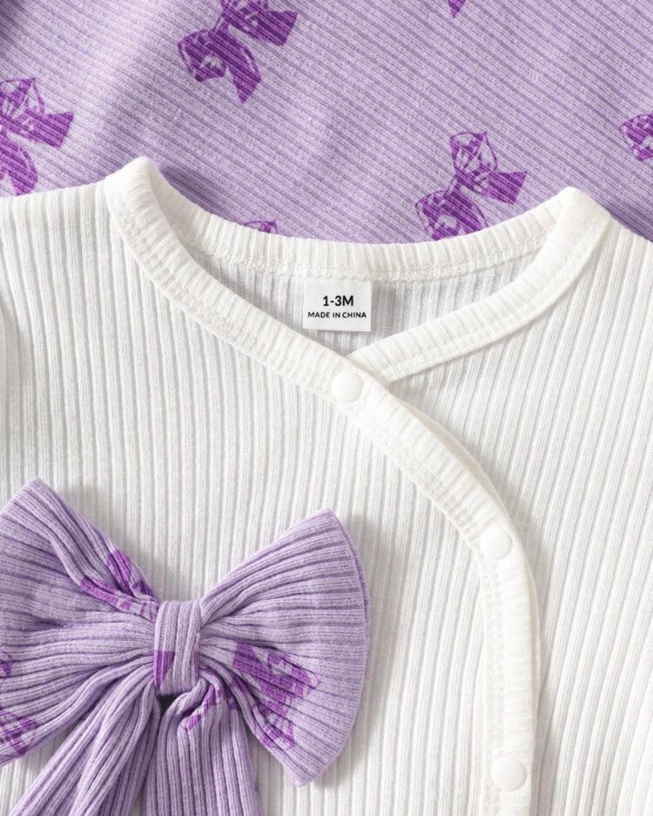 6 pc Newborn Baby Girl Cotton Outfit Set – Purple