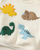 2pcs Baby Boy Animals Printed  Round Neck Shirt And Blue Pants Set