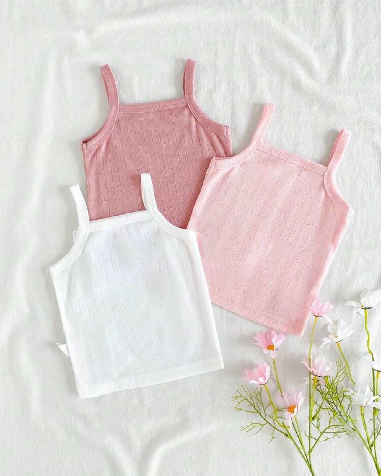 3-Piece Baby Girls Camisole Vests Set