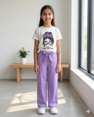 2 Pc Glasses Print Top & Straight Leg Pants (5 Colors)