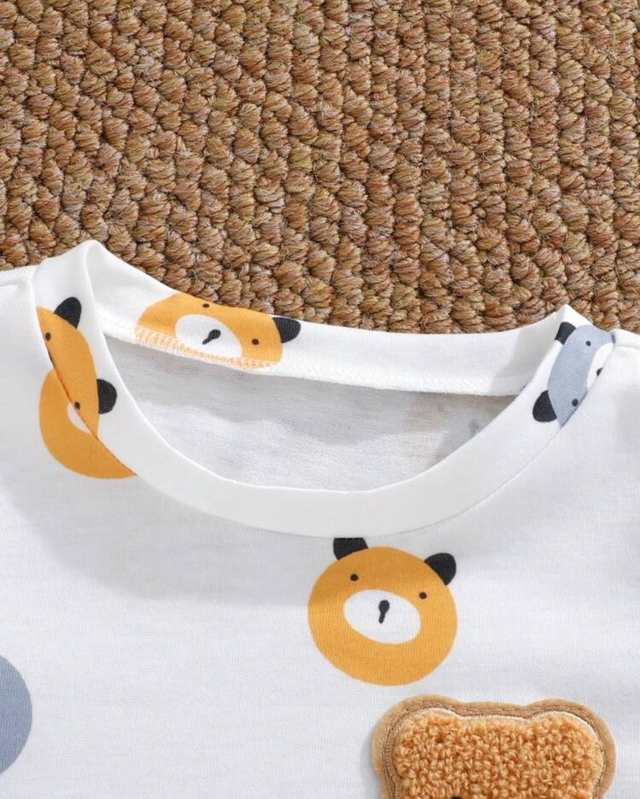 Baby Boy Bear White & Yellow Ribbed Summer Set