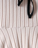 Girls Elegant Bow Collar Long Sleeve Dress