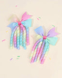 2pcs Curly Rainbow Hair Clips