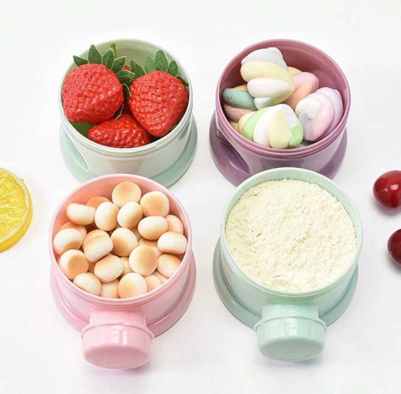 4pcs Plastic Baby Formula Milk Storage Containers