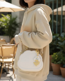 Girls White Cloud Shaped Bag With Bag Charm