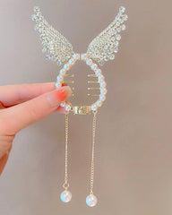 Faux Pearl Tassel Hair Clips