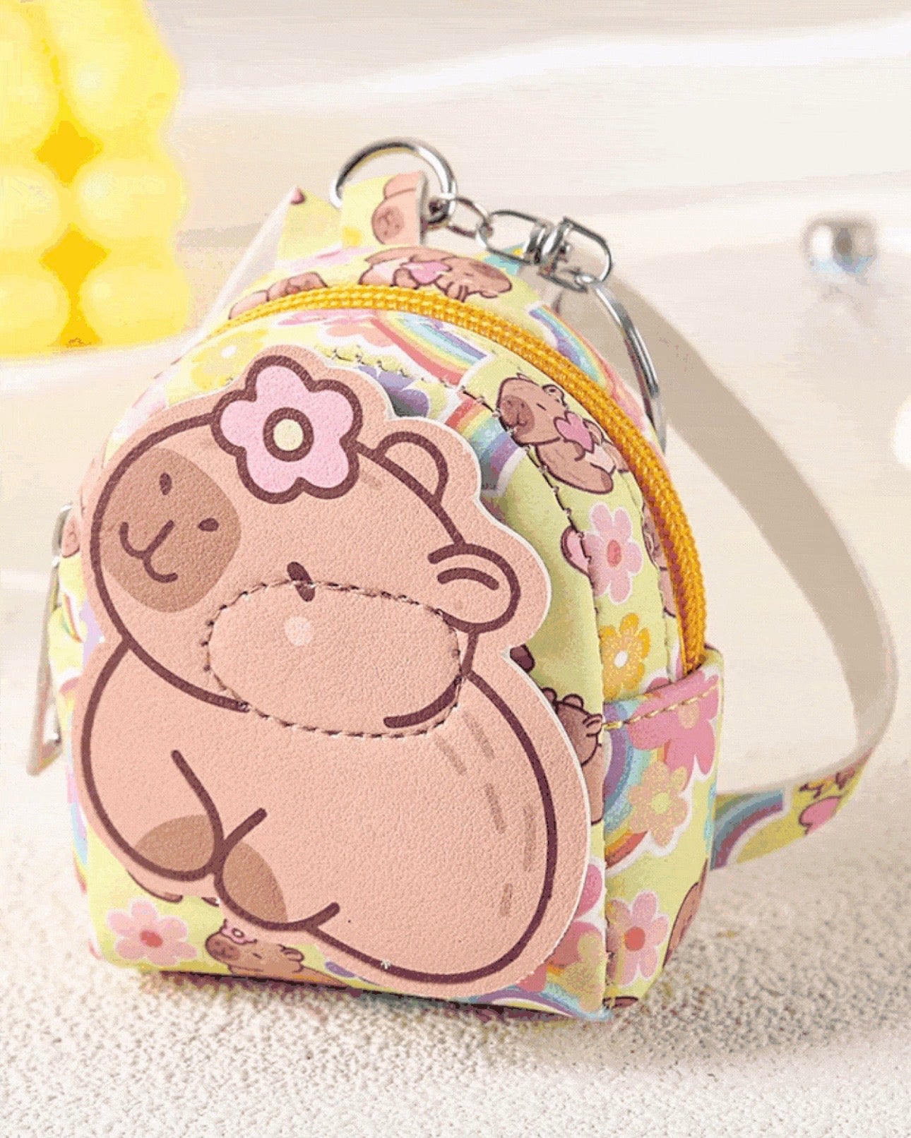 OBOVAY Mini Capybara Backpack With Keychain - Bag Charm