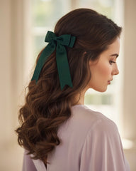 Classic Green Grosgrain Ribbon Hair Bow Clip