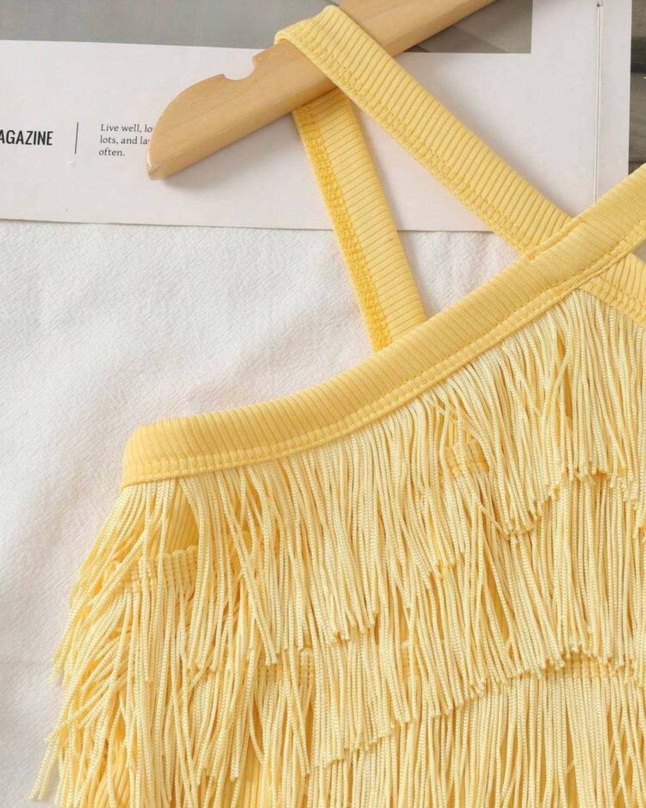 Girls Multi-Layer Tassel Halter Neck Summer Top