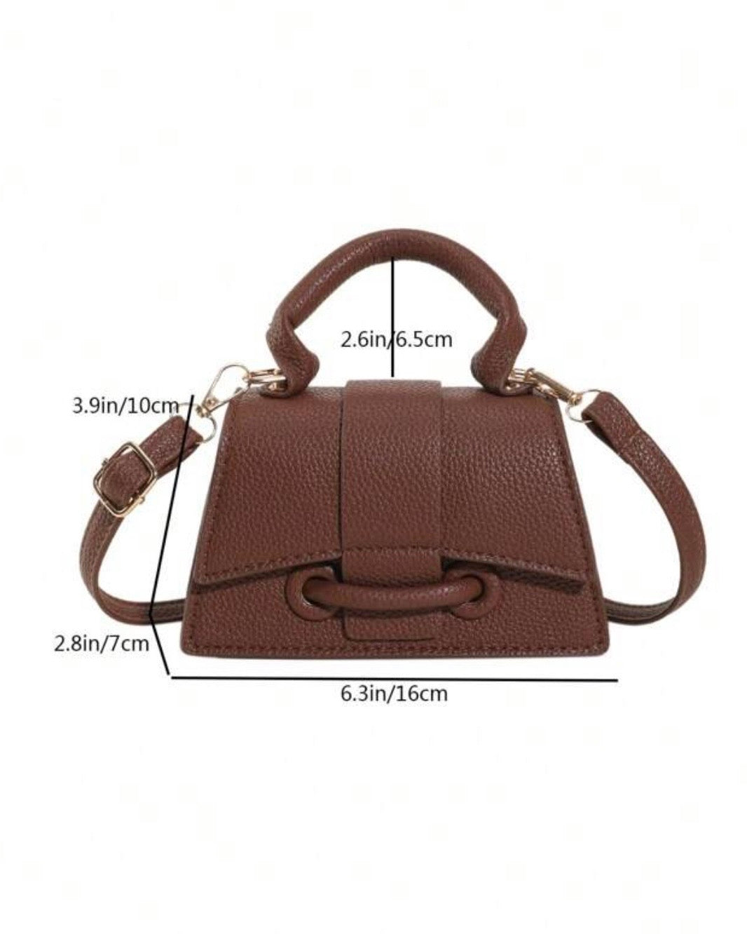 Women’s Brown Textured Lipstick Case Mini Square Bag
