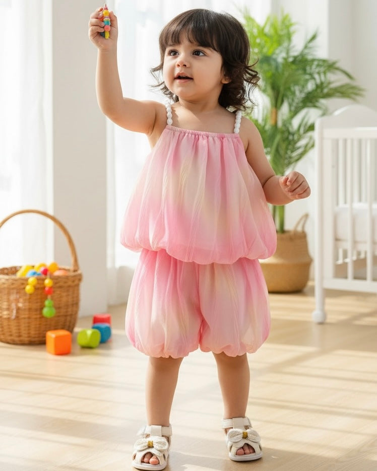 Baby Girl Korean Style 2pcs Outfit – Sling Top & Shorts Summer Set