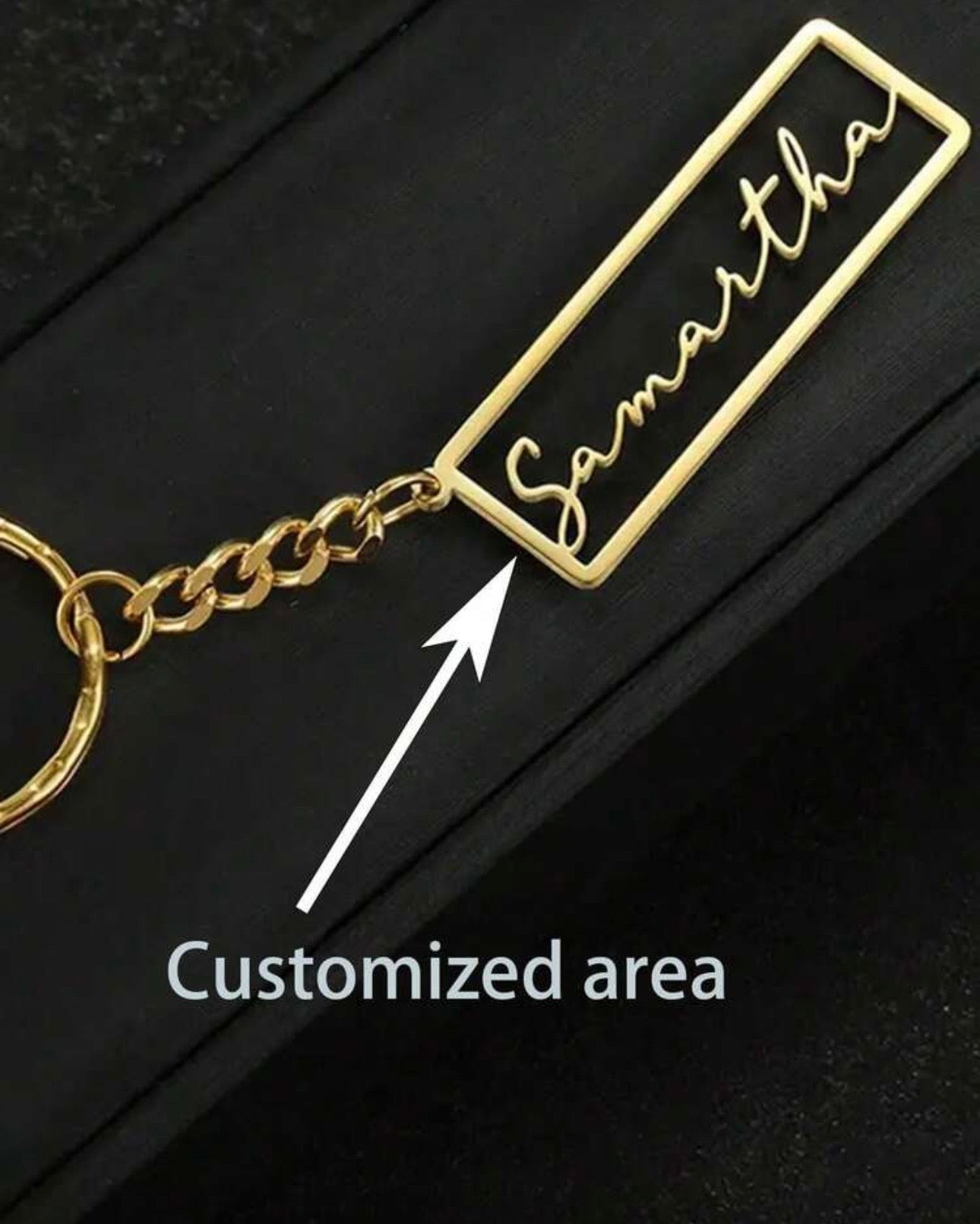 Personalized Stainless Steel Name Keychain with Rectangular Pendant