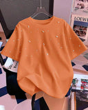 Women’s Orange Beaded T-Shirt