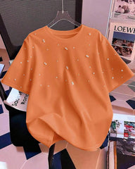 Women’s Orange Beaded T-Shirt
