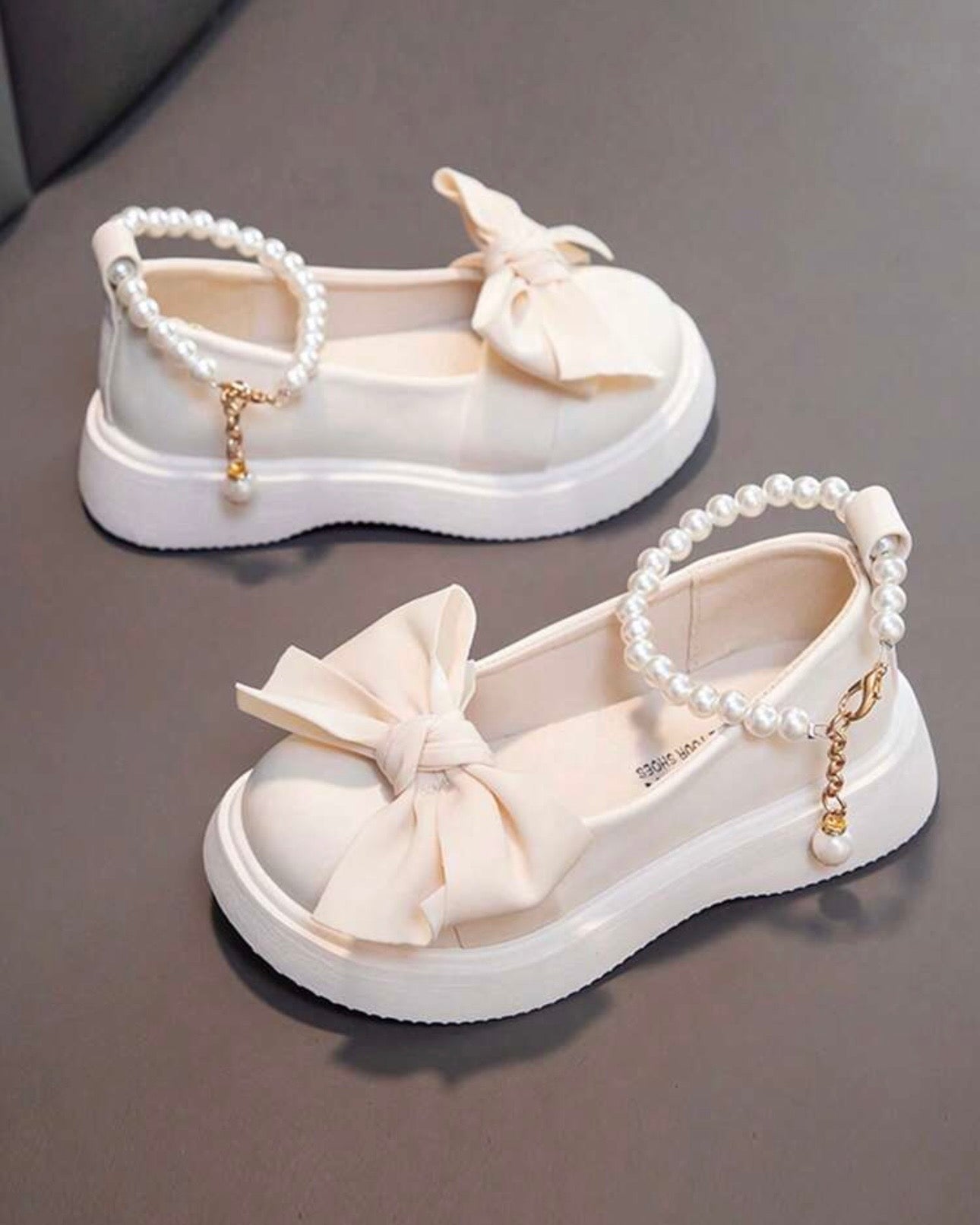 Premium White Girls Pearl Princess Sandals
