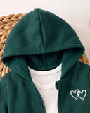 Baby Girl Green Knit Hooded Jacket & Pants Setr