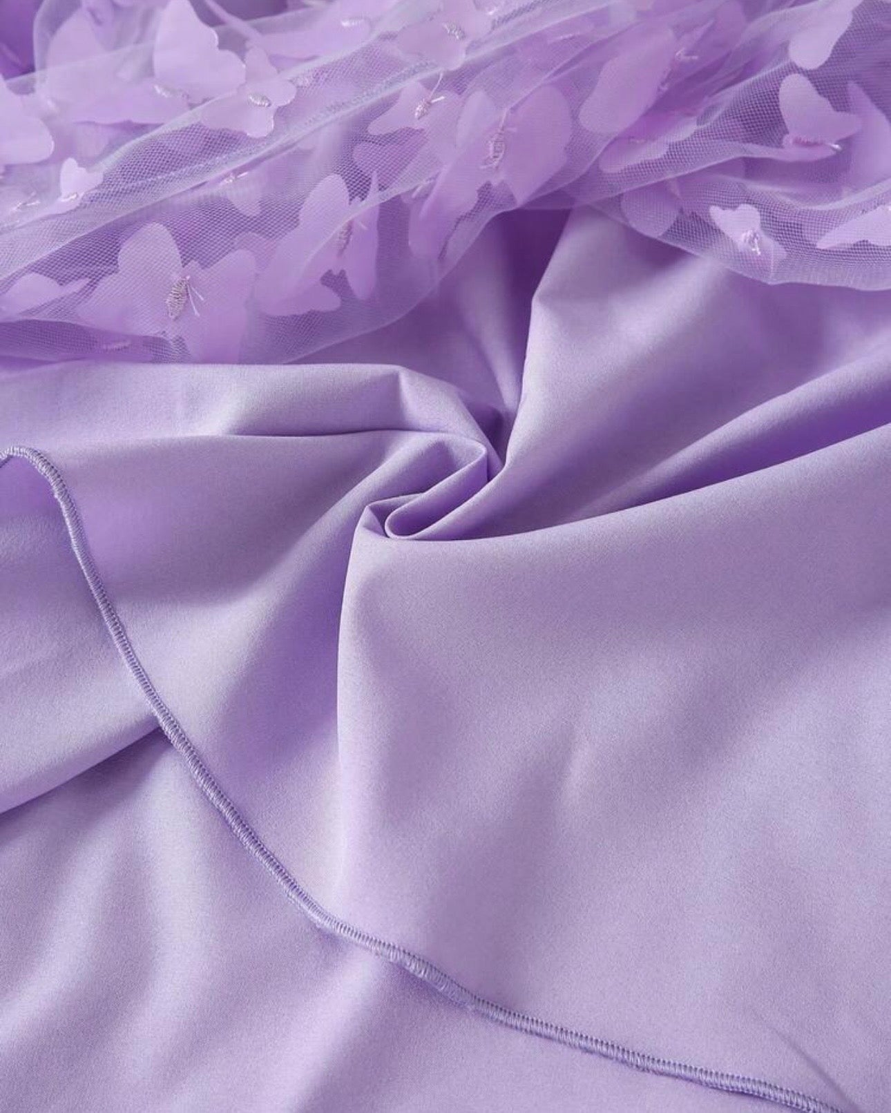 Tween Girls Purple Floral 3D Butterfly Applique Mesh Princess Dress