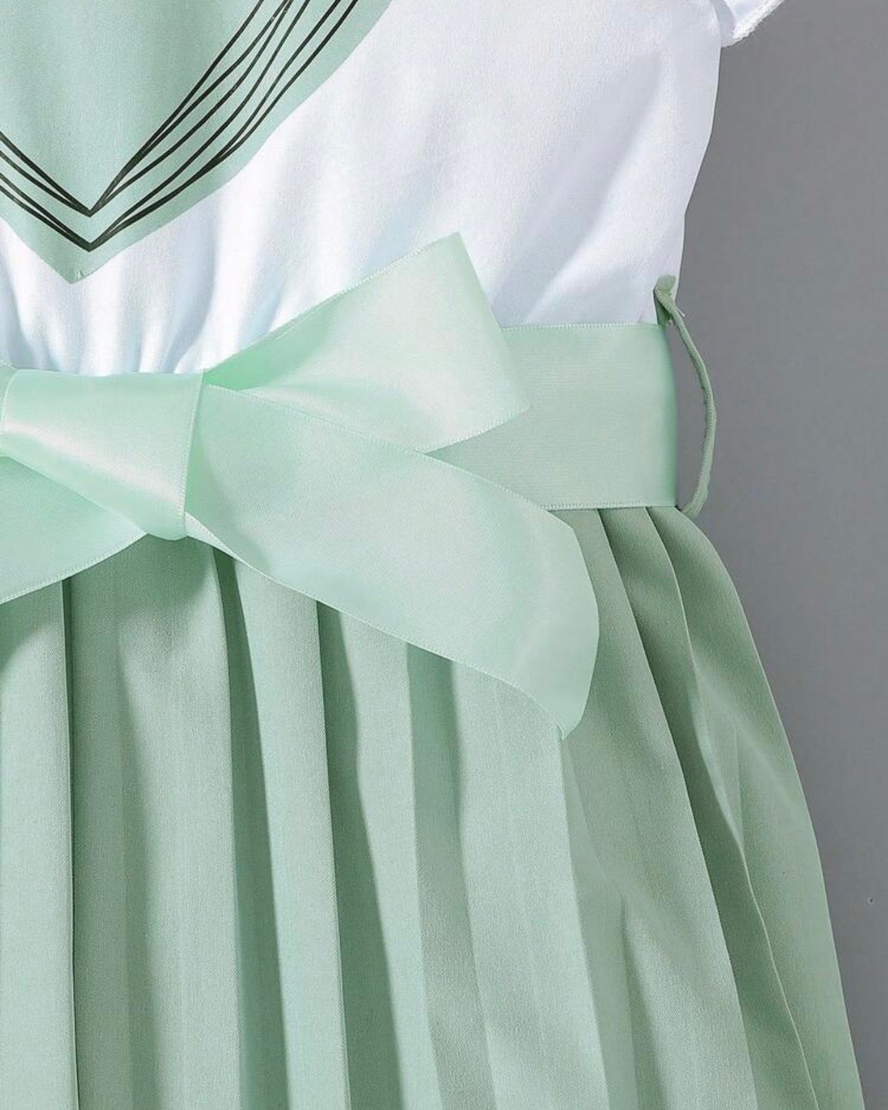 Kids Green Flounce Sleeve Top & Wide Leg Pants Set
