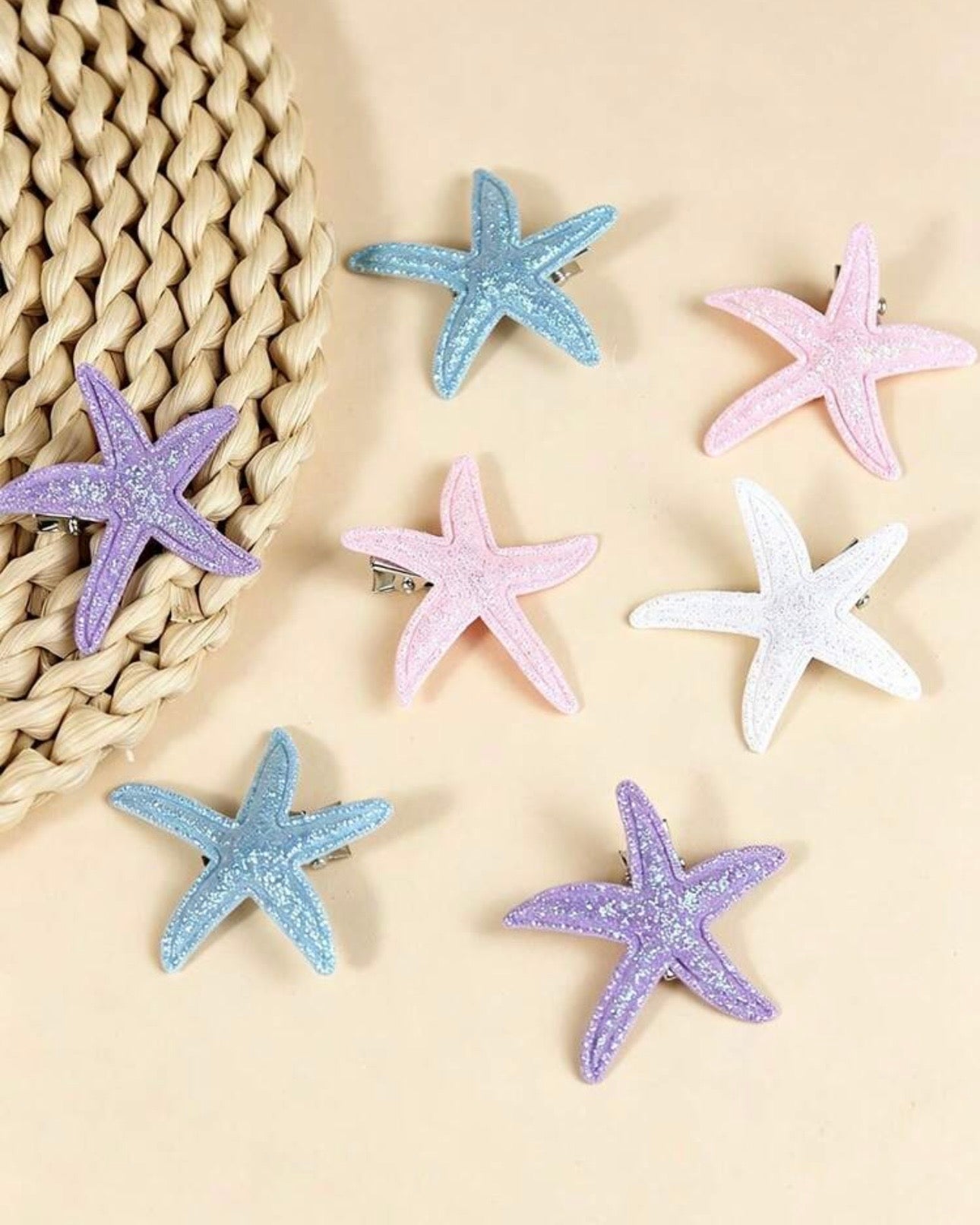 8/16 Pcs Starfish Hair Clips