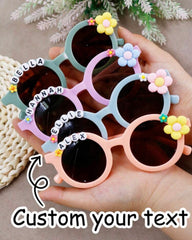 Kids Name Glasses – Custom Flower Text Sunglasses for Toddlers