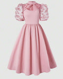 Tween Girls’ Dusty Pink Pearl Sleeve Party Dress