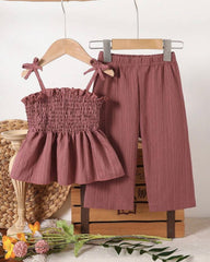 Girls’ Woven Camisole Top & Shorts Outfit (7 Colours)