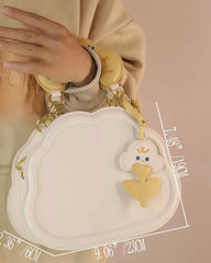 Girls White Cloud Shaped Bag With Bag Charm