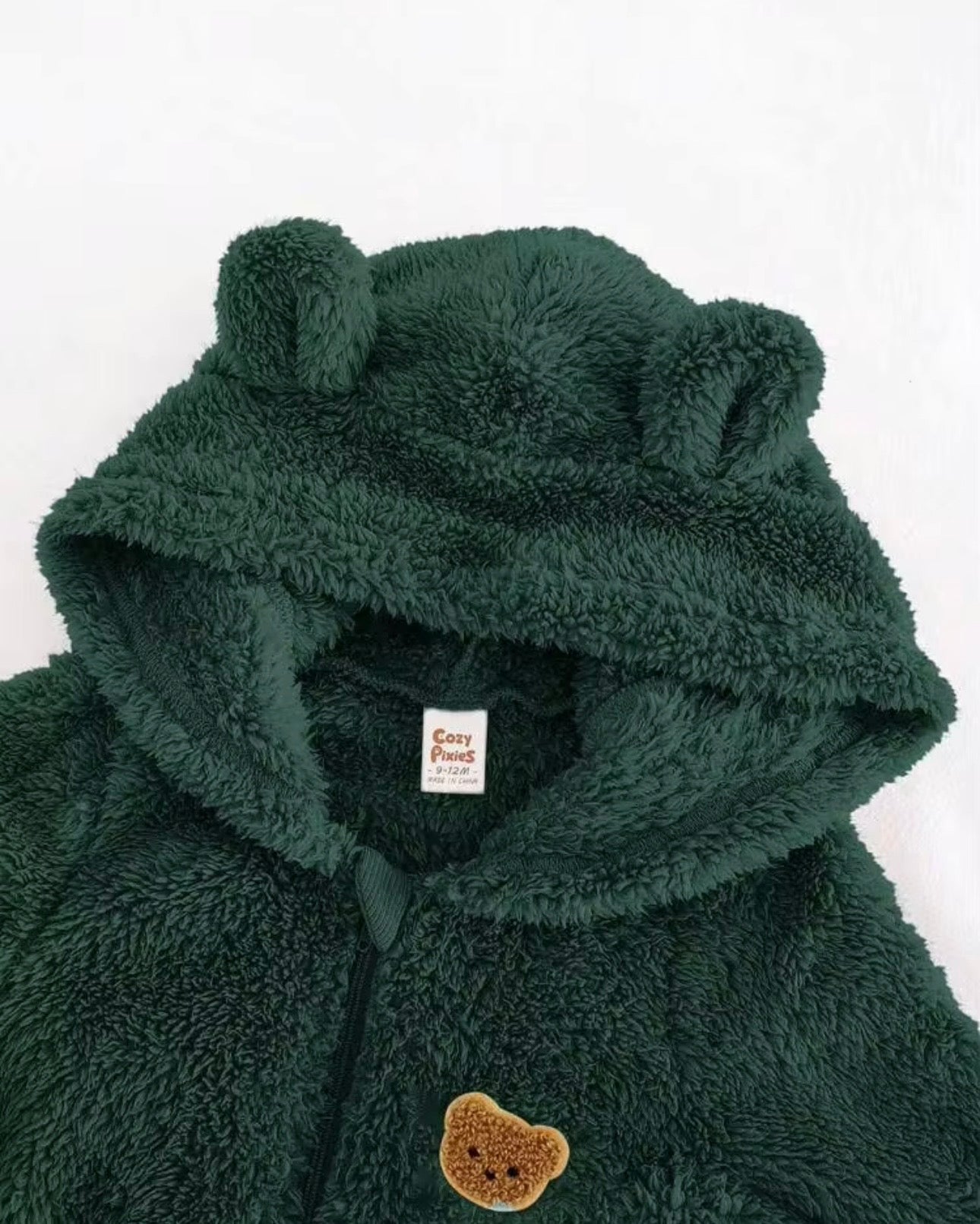 Baby Unisex Green Hooded Jumpsuit